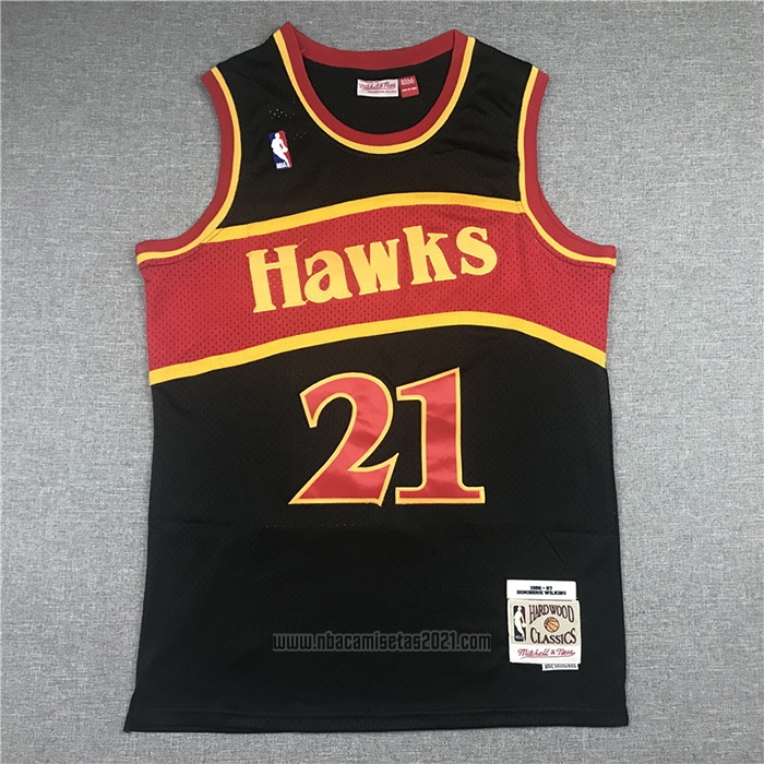 Camiseta Atlanta Hawks Dominique Wilkins #21 Mitchell & Ness 1986-87 Negro